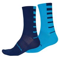 COOLMAX STRIPE 2 PAIA SOCKS BLU E AZZURRO