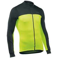 MAGLIA TERMICA NORTHWAVE FORCE 2 JERSEY LS FULL ZIP BLACK/YELLOW FLUO