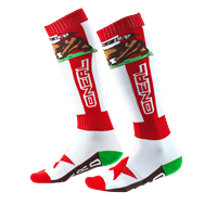 O'NEAL CALZINI PRO MX CALIFORNIA ROSSO / BIANCO / MARRONE