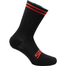 SIXS CALZA CORTA LANA MERINO BLACK RED