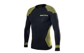 BIOTEX MAGLIA INTIMA MANICA LUNGA HIGHTECH SEAMLESS NERO GIALLO FLUO
