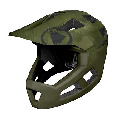 SINGLETRACK YOUTH FULL FACE HELMET GREEN OLIVE