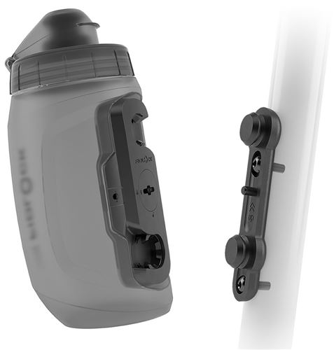 FIDLOCK TWIST BOTTLE 450ML TRASPARENTE BLACK + TWIST BIKE BASE
